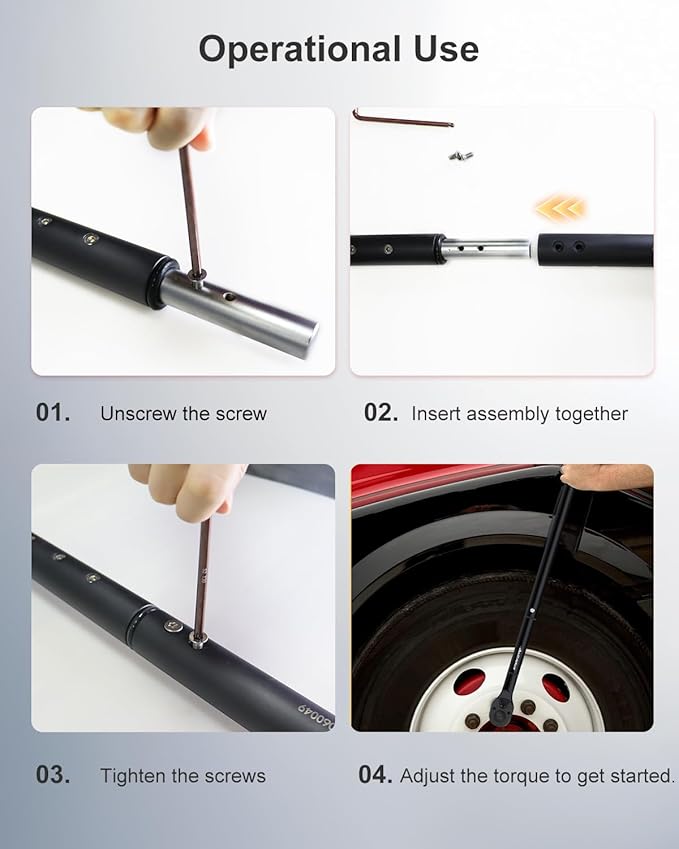 1 Inch Torque Wrench 200-1400 FT-Lb – 24-Tooth Reversible Ratchet, ±3% Accuracy, Cr-V Steel, Dual Scale (Ft-Lb/Nm), 55" Length Heavy Duty Torque Wrench for Trucks, Trailers & Heavy Equipment