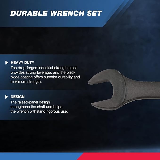 Neiko 03575A Jumbo Combination Wrench Set | 16 Piece | MM | 6 mm to 32 mm | Raised Panel Construction