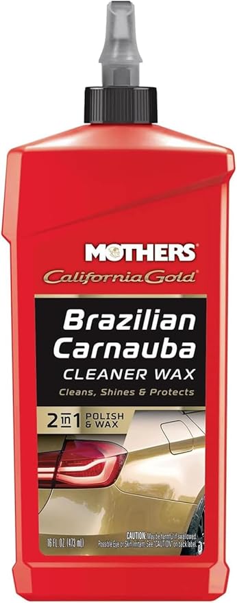 Mothers California Gold Brazilian Carnauba Cleaner Wax, 16 oz. — Cleans & Waxes in One Step, Removes Oxidation & Swirls, Premium Carnauba Shine & Protection for All Paint Finishes (05701)