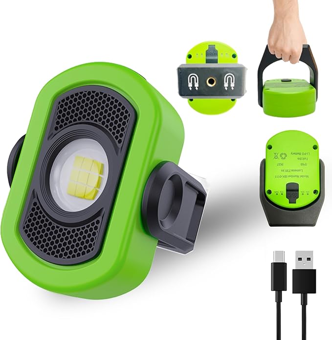 Upgrade 780 Lumens Little Cyclopia LED Rechargeable Magnetic Work Light,Waterproof Grade IP65,Anti-drop Impact Resistance IK07,USB Rechargeable Work Lights for Mechanics Workshop