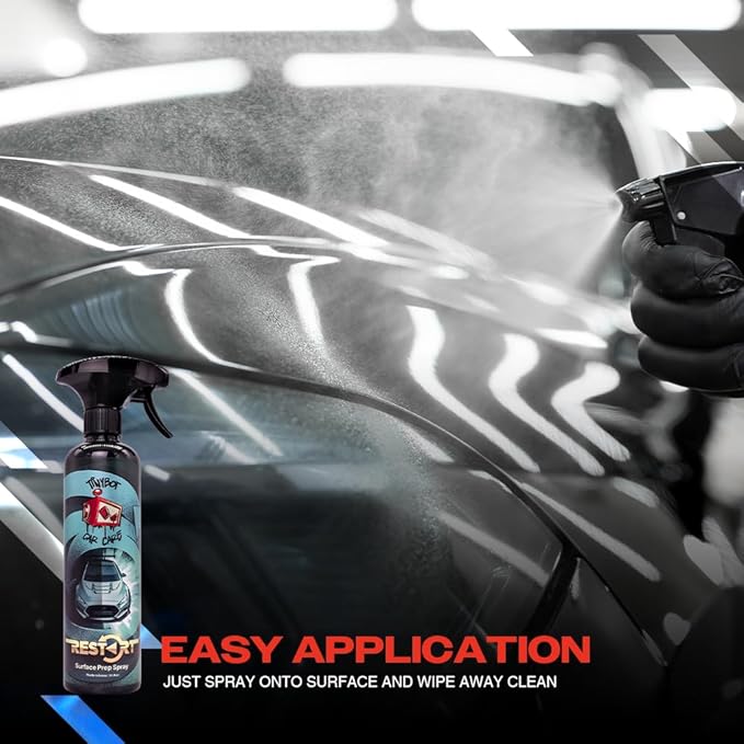 Tinybot Restart - Surface Prep Spray - Adhesive Oil Polish Cleaner Remover - Vinyl Wrap, PPF, Ceramic Coating, Wax Prep - Safe on All Surfaces Paint Window Glass - pH Neutral, Anti-Static - 16.9 oz