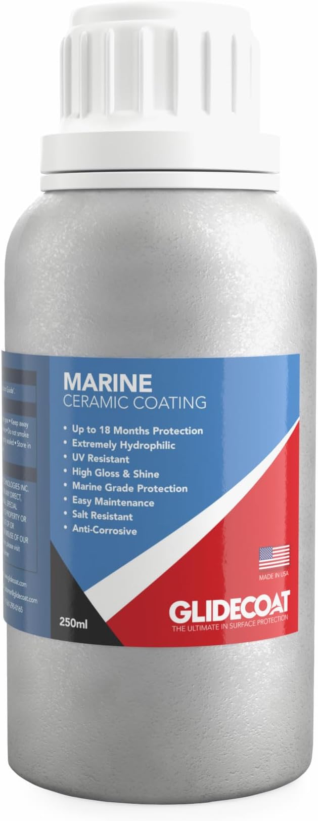 Glidecoat Marine Ceramic Coating (250ml)-Nano Ceramic Coating for Boats, Cars-Better Than Car Wax Polish and More Durable than Regular Ceramic Coating for Cars - Extremely Durable Coating (250mL)