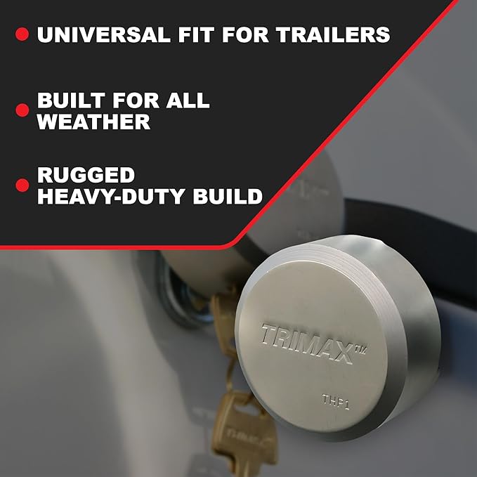 TRIMAX THP3XL - Trailer Door Lock (3 Pack Keyed Alike) - Shackleless Puck Lock for Trailers, Universal Fit, Weather Resistant
