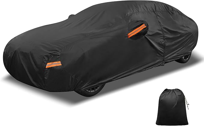 X AUTOHAUX Car Cover for BMW 3 Series 2013-2025 Aluminum Film Outdoor Waterproof Sun Rain Snow Hail Protection with Driver Door Zipper