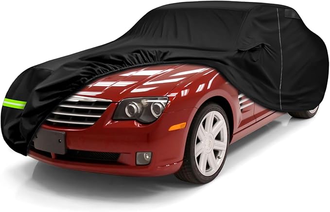 Waterproof Car Cover Compatible with 2004-2008 Chrysler Crossfire Accessories, All Weather Classic Car Covers with Inner Cotton&Zipper Door for Snow Rain Protection