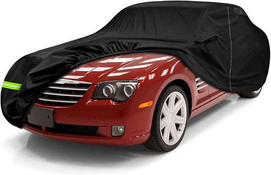 Waterproof Car Cover Compatible with 2004-2008 Chrysler Crossfire Accessories, All Weather Classic Car Covers with Inner Cotton&Zipper Door for Snow Rain Protection