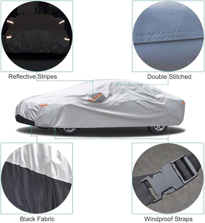 Car Cover Custom Fit Cadillac XTS (2012-2019) Waterproof for Automobiles, Oxford Sun Rain Dust Snow Protection (Ships from US Warehouse, Delivery 3-8 Days)