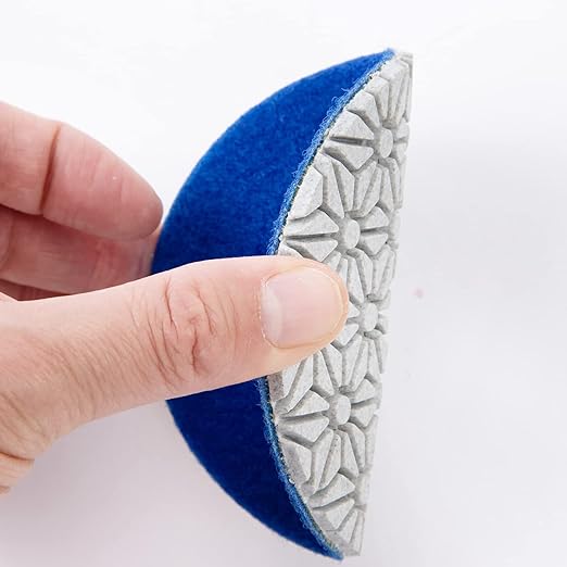 4" Diamond Polishing Pads 3 Step High Efficiency Abrasive Disc for Granite Marble Concrete Flexible Grinding Rubber Backing Pad Included