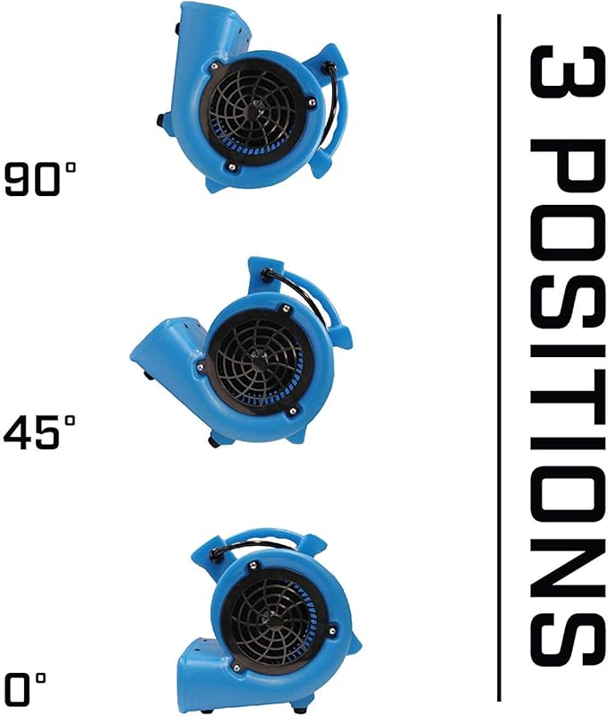 BlueDri Mini Storm 1/12 HP Mini Air Mover Carpet Dryer Floor Squirrel Cage Blower Fan for Home Floors and Carpets, Blue (SA-MI-BL)
