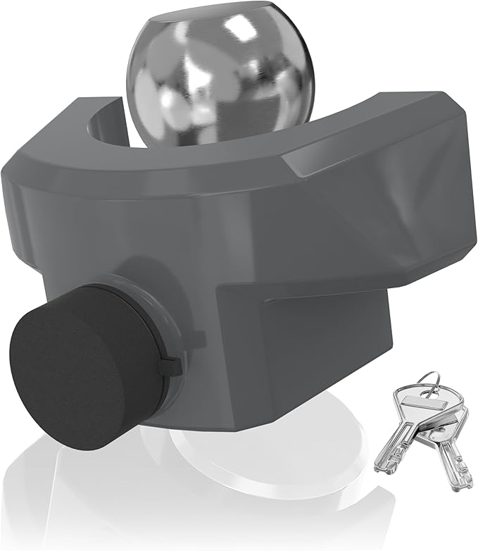 DEEAGLE Heavy Duty Trailer Coupler Lock, RV Trailer Locks Fits 2” Couplers, Anti-Theft Ball Hitch Lock, Grey