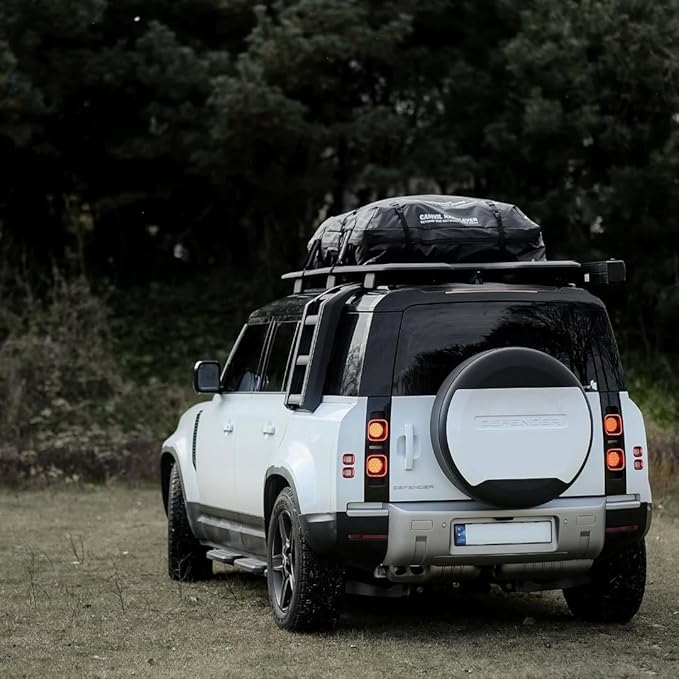 CAMVIL 20 Cubic Waterproof Car Rooftop Cargo Carrier Bag, Soft-Shell Car Roof Bag for All Vehicle with/Without Racks, Includes Waterproof Zip, Anti-Slip Mat, Door Hooks, Storage Bag