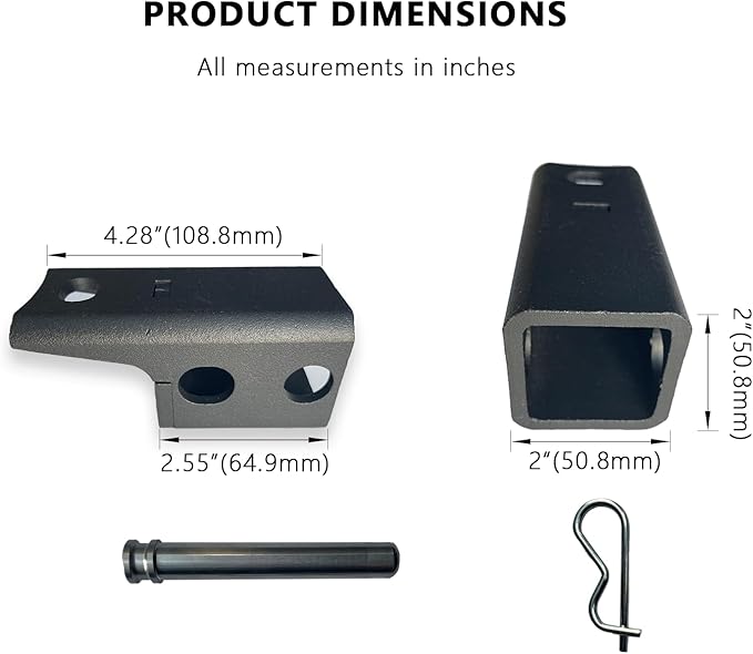 Hitch Pintle Lock for GEN-Y Hitch, 2" Hollow Shank Replacement Lock, 16,000 lbs Towing Capacity, Heavy Duty Tube Steel Construction, Anti-Rust Black Finish, Towing Safety Lock