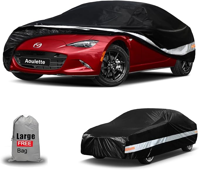 Custom-Fit Car Cover for Mazda Miata/MX-5, Waterproof All-Weather Car Cover, Lightweight Full Exterior Cover for Outdoor Protection Against Sun, Rain, Dust, Snow, and Wind.