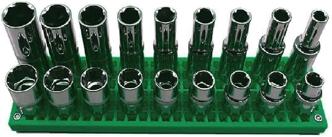 Organizer Genie ® - One Green Slim Pegboard to organize your Sockets, Wrenches, Pliers, Screwdrivers, Bits and All Other Tools