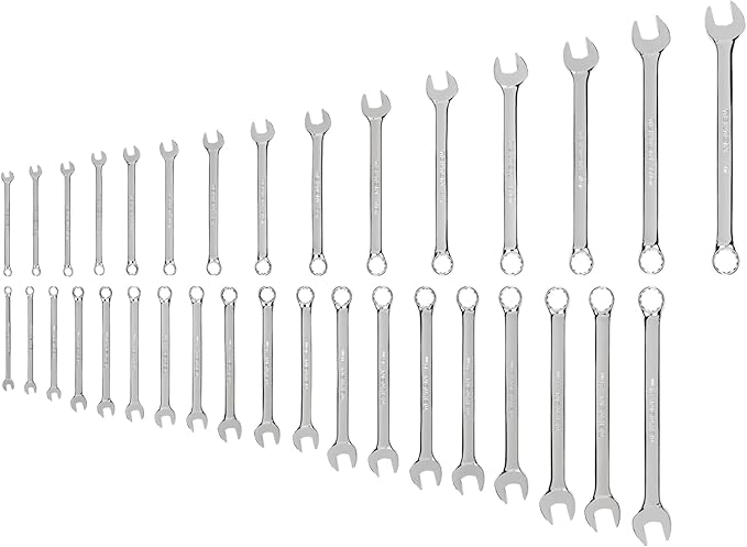TEKTON Combination Wrench Set, 34-Piece (1/4-1 in., 6-24 mm) | WCB90302