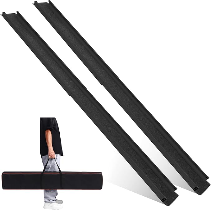 Wheelchair ramp 8FT, Lightweight, Retractable and Portable, can be Used for Wheelchair ramps, Comes with a Handbag-Black