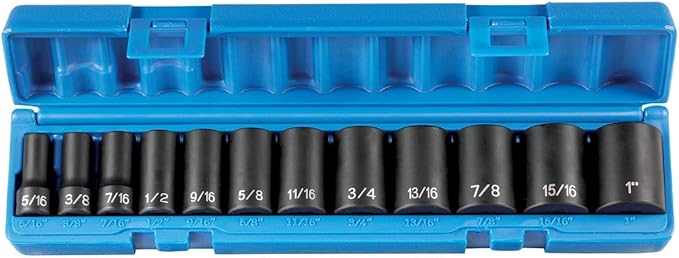 Grey Pneumatic (1213SD) 3/8" Drive 12-Piece Semi-Deep Standard Socket Set