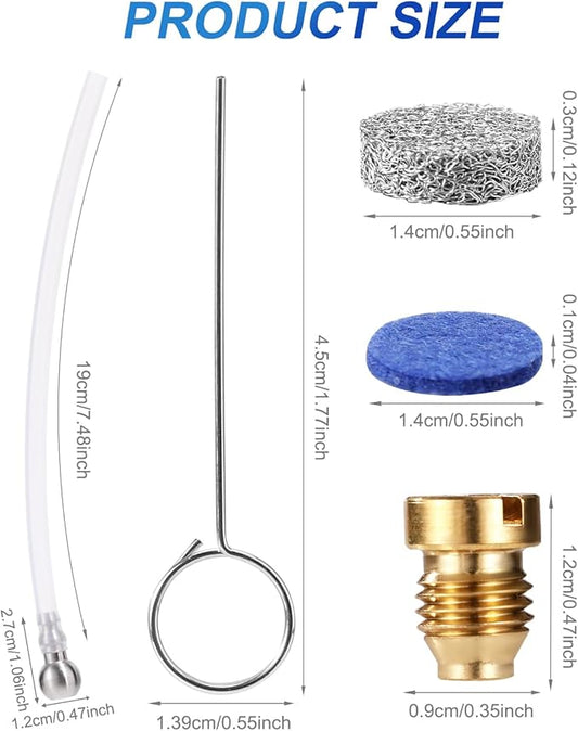 2 Sets Foam Cannon Orifice Kit, 0.04in/1.1mm Thread Nozzle and Foam Maker Meshes with Cleaning Tools Straw Filter Balls Universal Replacement Parts for Car Wash Tools