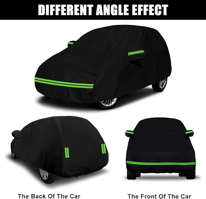 Waterproof Car Cover Replace for 2001-2010 Chrysler PT Cruiser, 6 Layers All Weather Car Covers with Zipper Door & Windproof Bands for Snow Rain Dust Hail Protection (PT Cruiser)