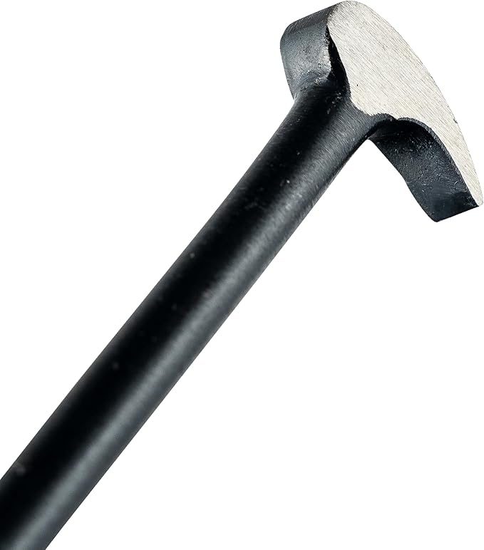 Ullman 12 in Heavy-Duty Lady Foot Roll Head Pry Bar with High Leverage Solid Steel Rolling Head and Tapered Aligning End for Contractors and Mechanics