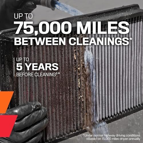 K&N High-Flow Original Lifetime Engine Air Filter: Increase Power & Towing, Washable, Premium: Compatible with 1995-2017 Ford (E150, E250, E350, E450, Mustang and other vehicle models) E-0945