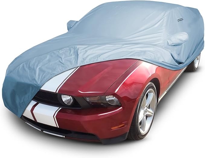iCarCover Premium Car Cover for 2007-2024 Ford Mustang Shelby w/Low Profile Spoiler GT Heavy Duty Waterproof All-Weather Automobiles Custom Fit Indoor Outdoor UV Snow Protection Covers