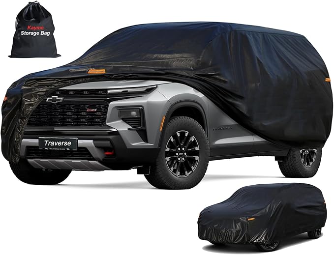 Kayme 7 Layers SUV Car Cover Custom Fit for Chevrolet Chevy Traverse (2009-2025) Waterproof All Weather for Automobiles, Outdoor Full Cover Rain Sun UV Protection.