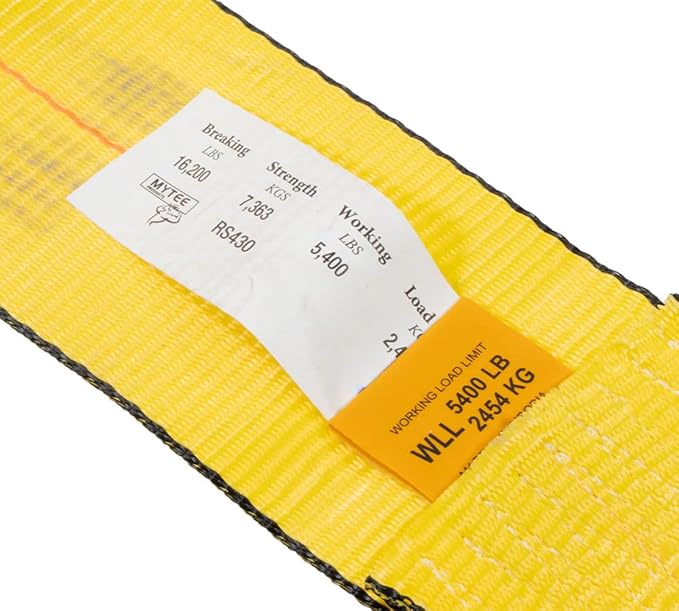 Mytee Products Ratchet Tie-Down Straps with Flat Hooks, 4" x 30' Ratchet Straps Yellow | 16,200 Lbs Breaking Strength | TieDown Ratchet Straps for Flatbed, Truck, Trailers Pickup