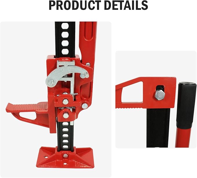 GarveeTech 3 T Farm Jack, 48 in Utility Farm Jack, 6600 LBS Capacity Ratcheting Off Road Utility Jack, Heavy-Duty Farm Jacks Foratv, Utv, SUV, Tractor, Truck, Universal Jacks