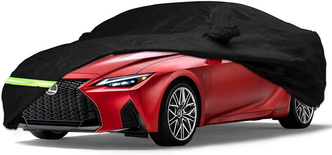 Yixin Waterproof Car Cover for 2005-2026 Lexus is IS200 IS200t IS250 IS250C IS300 IS350 IS350C ISF Sport Car Cover Custom Fit 100% Waterproof Windproof Strap & Single Door Zipper Up to 188'' L（Black）