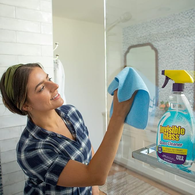 Invisible Glass 92194-4PK Premium Glass and Window Cleaner Spray – Cleans Glass, Windows, Mirrors, Shower Doors, and More – Streak-Free, Ammonia-Free, Tint-Safe – 32 fl oz (Pack of 4)