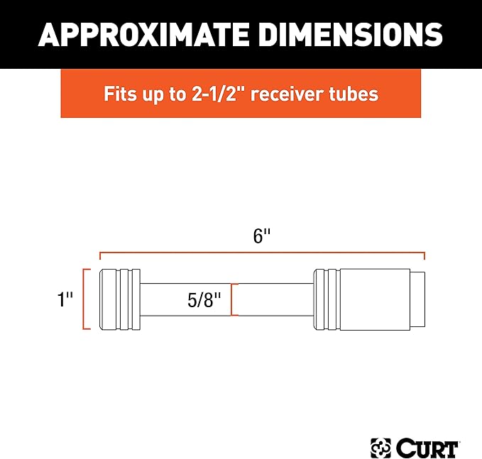 CURT 23519 Stainless Steel Trailer Hitch Lock, 5/8-Inch Pin Diameter, Fits 2 or 2-1/2-Inch Receiver