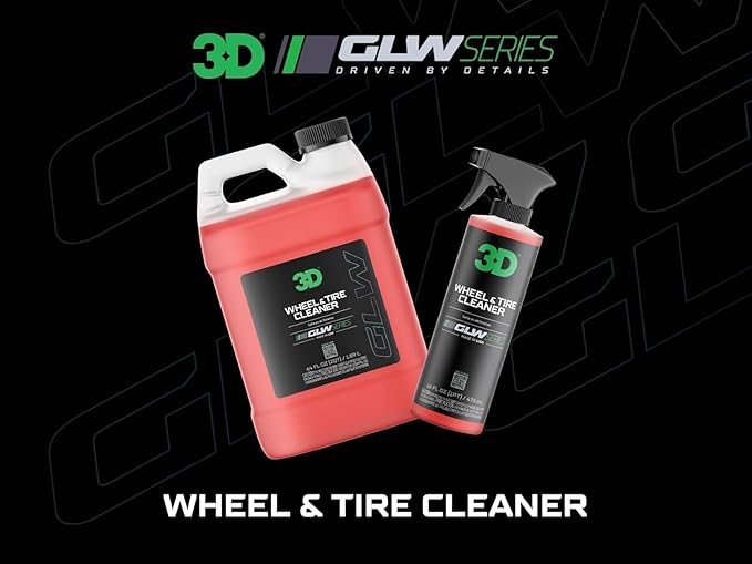 3D Wheel & Tire Cleaner - 1 Gallon Deep Cleaning All-in-One Formula | Removes Brake Dust, Grime, Tire Browning | Safe on All Wheels | DIY Car Detailing
