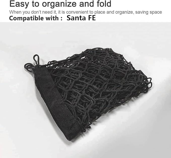 Rear Trunk Cargo Net Compatible with Hyundai Santa fe 2013 to 2021 2022 2023 2024 2025 2026