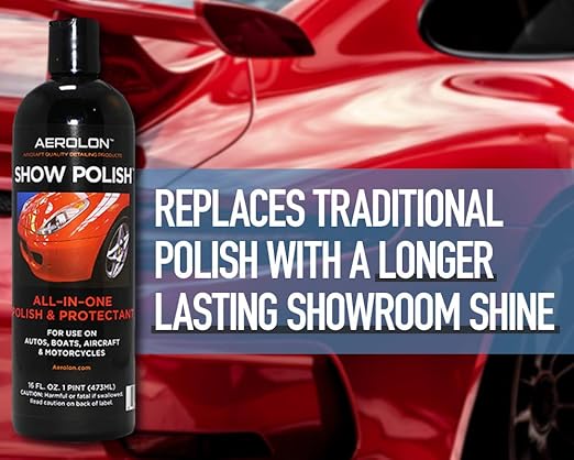 Show Polish: High Gloss Polish and Base Coat Sealer, Liquid Car Wax Shine with Polymer Paint Sealant Protection, Base Coat Sealant, All-in-One Polish and Protectant- 2 Pack Bundle