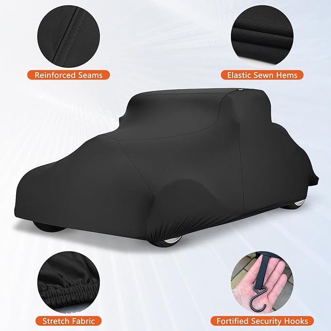 Indoor Car Cover Compatible with 1914-1927 Ford Model T, Stretch Satin Dust-Proof Protection Ultimate Custom Full Car Cover for Underground Garage, Car Show
