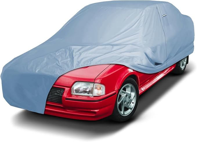 iCarCover Premium Car Cover for 1981-1990 Ford Escort 2-Door, 4-Door Heavy Duty Waterproof All-Weather Automobiles Custom Fit Indoor Outdoor UV Snow Protection Covers with Straps and Bag