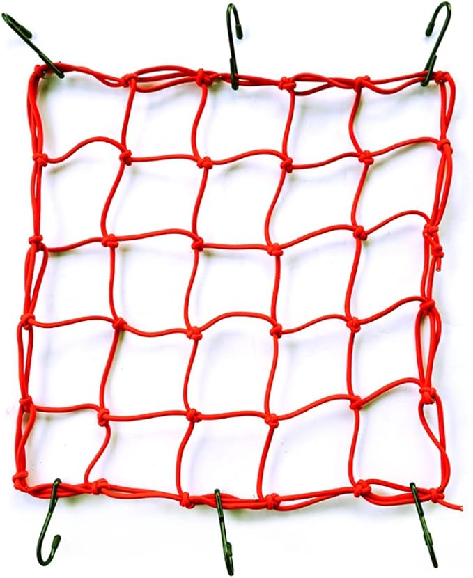 ONIPAX 15"x 15" High Elastic Bungee Cargo Net with 6 Hooks for Bicycle Motorcycle