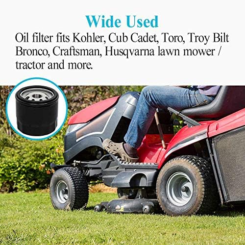 HOODELL 2 Pack 12 050 01-S Oil Filter for Kohler Engine Lawn Mower, Troy Bilt Bronco 12 050 01, Professional 1205001-S 12 050 01-S1 Oil Filter
