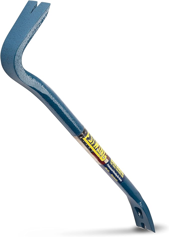 ESTWING Gooseneck Wrecking Bar PRO - 24" USA Made Pry Bar with Angled Chisel End & Forged Steel Construction - EWB-24PS