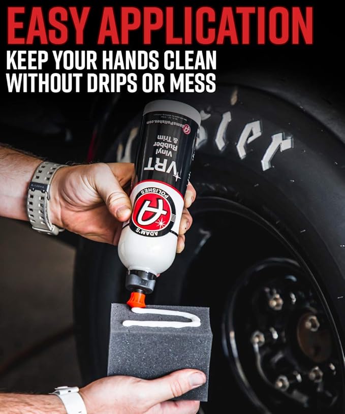 Adam's Tire & Trim Block Applicator - Trim Dressing & Tire Shine Applicator Foam Block for Car Detailing, Reusable & Customizable Durafoam Material