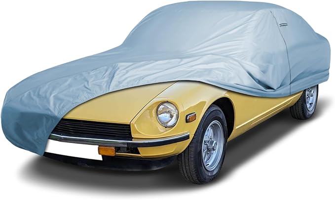 iCarCover Fits [1974-1978 Nissan 260Z, 280Z] Premium Custom Car Cover Waterproof All Weather Resistant Outdoor Indoor Sun Snow Storm UV Protection Form-Fit Padded Cover with Straps