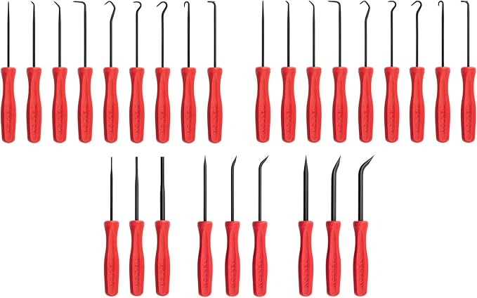 TEKTON Pick, Hook, Probe, and Mini Pry Bar Set (27-Piece) | LVR10006 | Made in USA