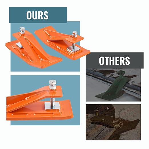 Doppy 2Pcs Tractor Bucket Edge Protector, 3/8'' Thick Snow Skid Tamer, Hex Lock Nuts & Bolts Included for Snow Removal, Leaves, Gravel Spreading,Orange
