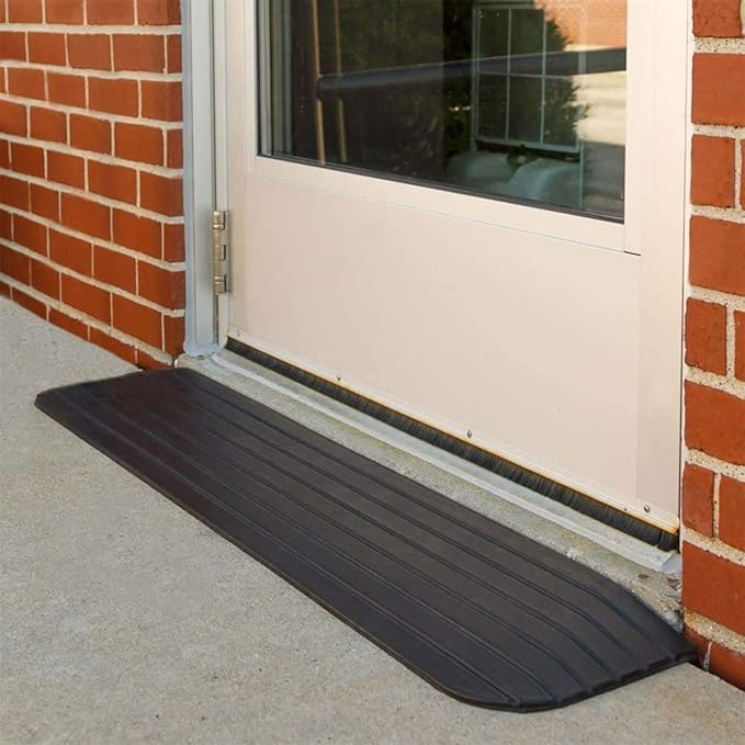 Ruedamann 1-1/2“ RiseThreshold Ramp, Durable Solid Rubber with 2200lbs Load Capacity, Non-Skid and Anti-Slip Surface, Wheelchair Ramp for Doorways and Bathroom