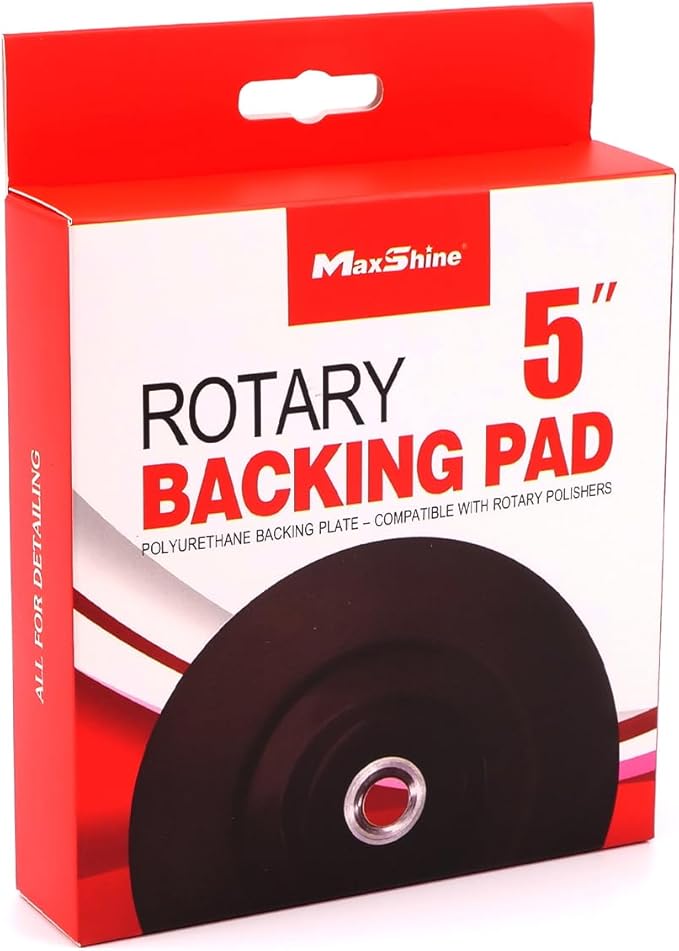 Maxshine 5" Universal Hook & Loop Rotary Backing Pad Polishing Plate (125mm) - Compatible with Universal Rotary Polishers - Sanding, Polishing, Buffing - Professional Grade for Car Care Detailing