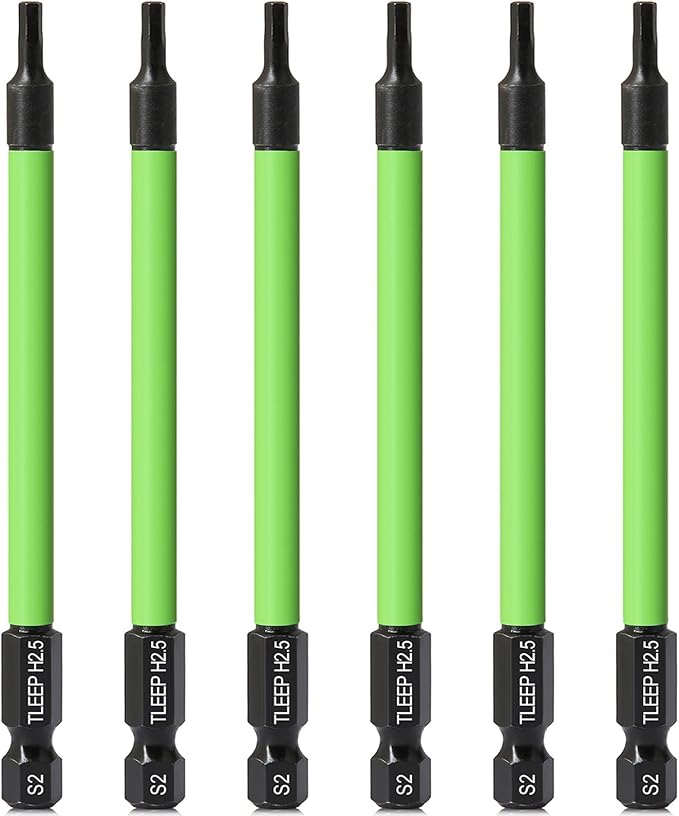 3.5" Long 1/4" Hex Head Allen Wrench Drill Bits, Metric 2.5mm Impact Driver Bit Set, Magnetic Tips Magnetic Screwdriver Bits Hex Drill Bit Set, S2 Steel, New Version Hex Keys with Storage Case