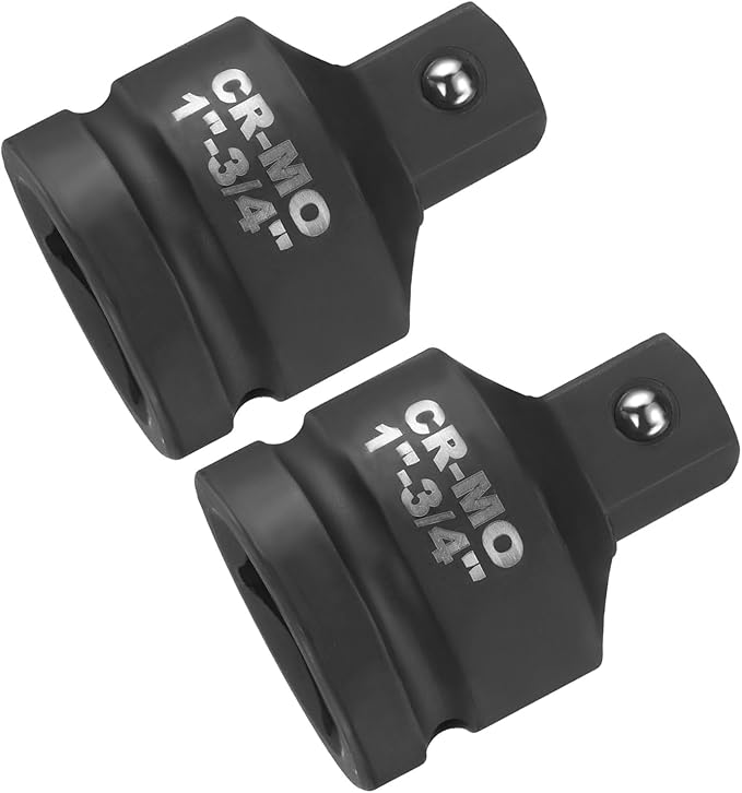 HARFINGTON 2pcs Impact Socket Adapter 1" Female to 3/4" Male Square Drive Reducer Standard SAE CR-MO Steel Converter Impact Driver Ratchet Wrench Breaker Bar Conversion, Black