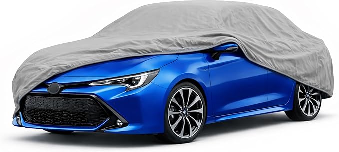BDK Universal Fit Water Resistant All Weather Indoor Outdoor Car Cover for Sedan SUV Auto Vehicle - Protect from UV Light, Rain, Snow, Dust, Debris, Pollen, Tree Sap & More - Medium 170L x 65W x 47H
