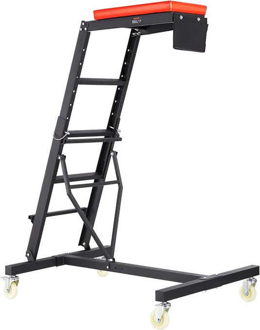 VEVOR Top Automotive Creeper, with Adjustable Height 45.7" to 66.3", 400 LBS Capacity High Creeper, 4 Swivel Caster Wheels, Heavy Duty Foldable Creeper for Auto Repair and Maintenance